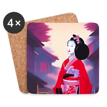 Geisha 5 - Untersetzer (4er-Set) - Weiß - Vorne