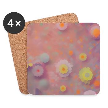 Art floral - Dessous de verre (lot de 4) - blanc - Devant