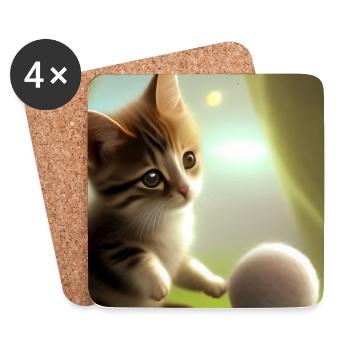 Baby Cat - Coasters (set of 4) - white - Front