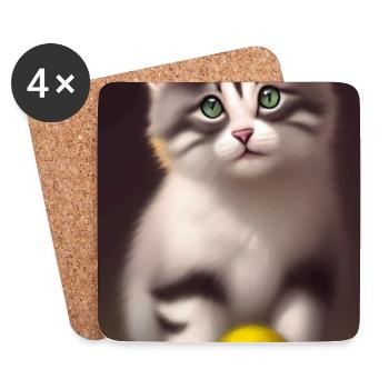 Baby Cat - Coasters (set of 4) - white - Front