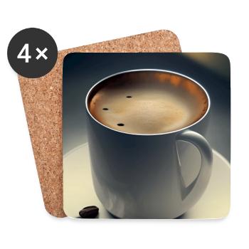 Coffee, coffee beans - Coasters (set of 4) - white - Front