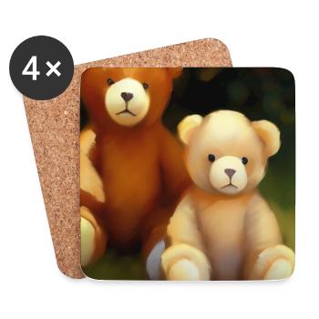 Teddy bear - Coasters (set of 4) - white - Front