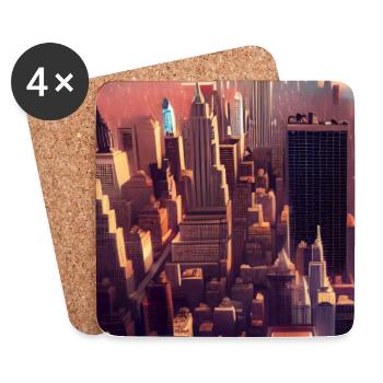 New York City Skyline - Coasters (set of 4) - white - Front