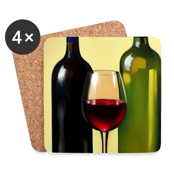 Wein Trinker - Untersetzer (4er-Set) - Weiß - Vorne