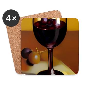 Wein Trinker - Untersetzer (4er-Set) - Weiß - Vorne