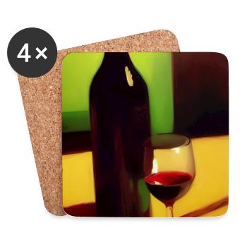 Wein Trinker - Untersetzer (4er-Set) - Weiß - Vorne