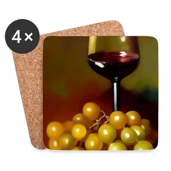 Wein Trinker - Untersetzer (4er-Set) - Weiß - Vorne