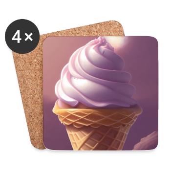 Glace - Dessous de verre (lot de 4) - blanc - Devant
