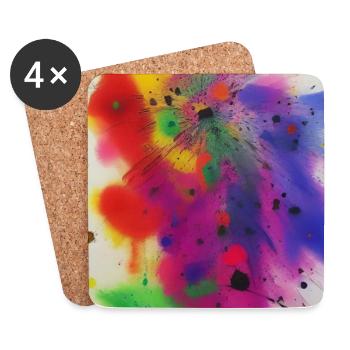 Splashes of paint - Coasters (set of 4) - white - Front