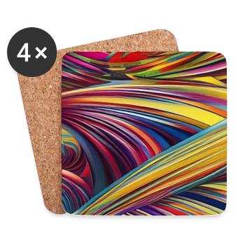 Abstrakte Kunst - Untersetzer (4er-Set) - Weiß - Vorne