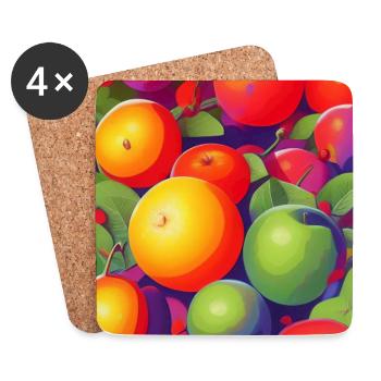 Fruit - Dessous de verre (lot de 4) - blanc - Devant