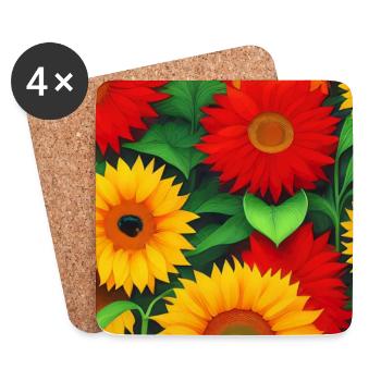 Tournesols - Dessous de verre (lot de 4) - blanc - Devant