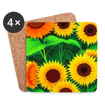 Sunflowers - Coasters (set of 4) - white - Front