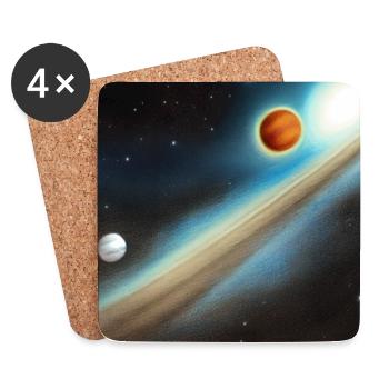 Espace et planètes - Dessous de verre (lot de 4) - blanc - Devant