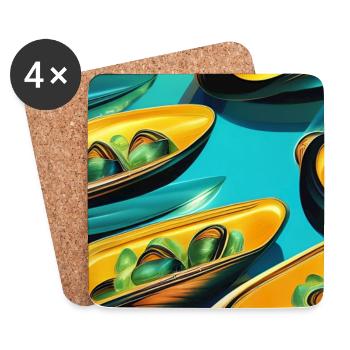 Mussels - Coasters (set of 4) - white - Front