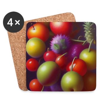 Fruit - Dessous de verre (lot de 4) - blanc - Devant