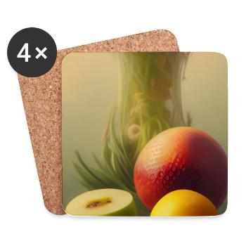 Fruit - Dessous de verre (lot de 4) - blanc - Devant