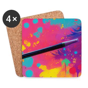 Abstract art - Coasters (set of 4) - white - Front