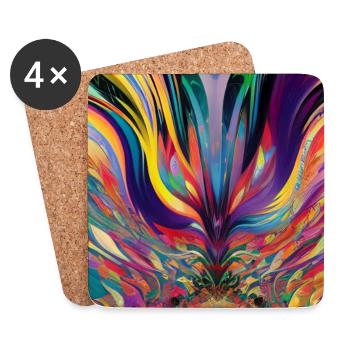 Abstrakte Kunst - Untersetzer (4er-Set) - Weiß - Vorne