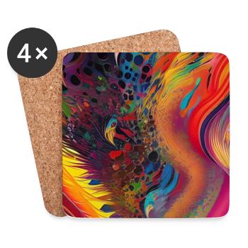 Abstrakte Kunst - Untersetzer (4er-Set) - Weiß - Vorne