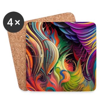 Abstrakte Kunst - Untersetzer (4er-Set) - Weiß - Vorne
