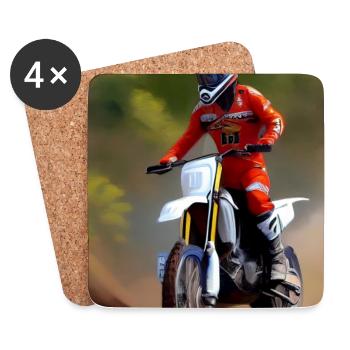 Motocross Riding - Coasters (set of 4) - white - Front
