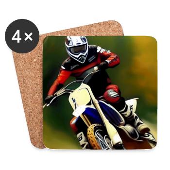 Motocross Riding - Coasters (set of 4) - white - Front