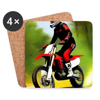 Motocross Riding - Coasters (set of 4) - white - Front