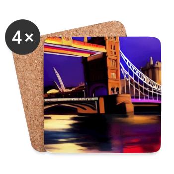 Bridges in London - Coasters (set of 4) - white - Front