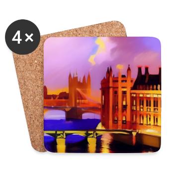 Bridges in London - Coasters (set of 4) - white - Front
