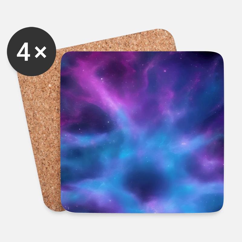 Galaxie Bild - Untersetzer (4er-Set) - Weiß