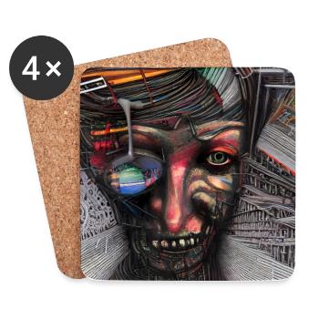 Abstract art - Coasters (set of 4) - white - Front