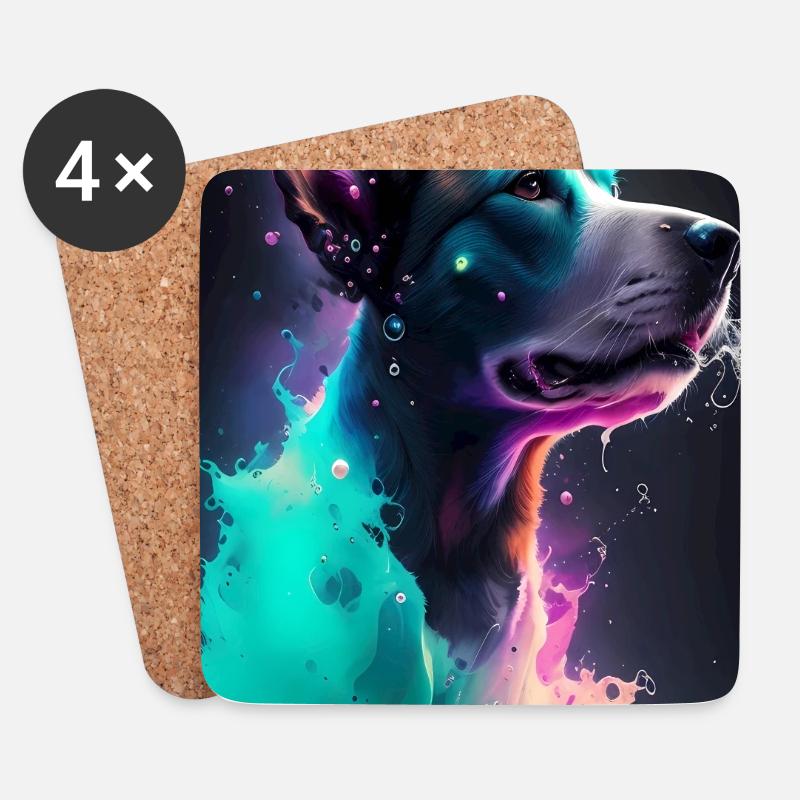 Süßer Hund - Untersetzer (4er-Set) - Weiß