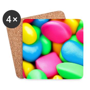 Bunte Bonbons - Untersetzer (4er-Set) - Weiß - Vorne