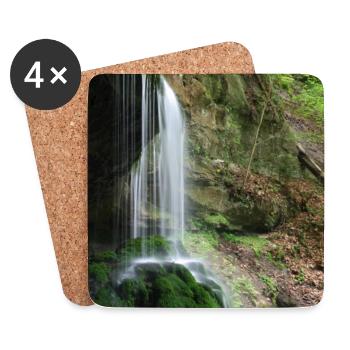 MOSS WATERFALL HÖRSCHBACH NEAR MURRHARDT - Coasters (set of 4) - white - Front