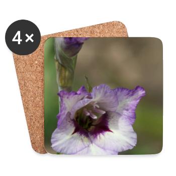 Glaïeul – amidon en fleurs - Dessous de verre (lot de 4) - blanc - Devant