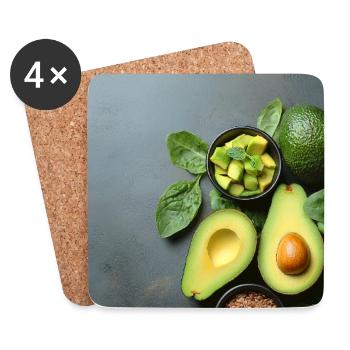 Avocado Spinach Anthracite - Coasters (set of 4) - white - Front