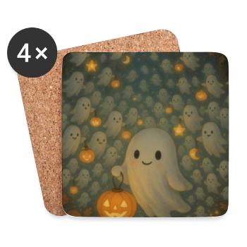 Fantômes et fantômes d’Halloween - Dessous de verre (lot de 4) - blanc - Devant