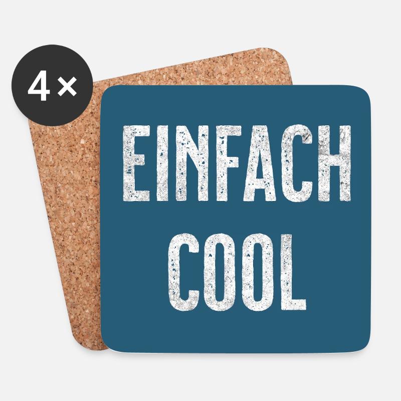 Einfach Cool Typo Blau - Untersetzer (4er-Set) - Weiß