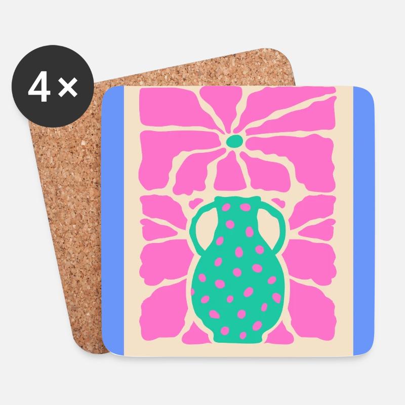 Blühen Sie mit Aberdeen Aesthetic Flowers #1 - Untersetzer (4er-Set) - Weiß