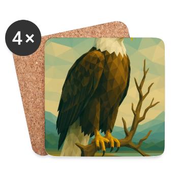 Polynature Bald Eagle - Coasters (set of 4) - white - Front