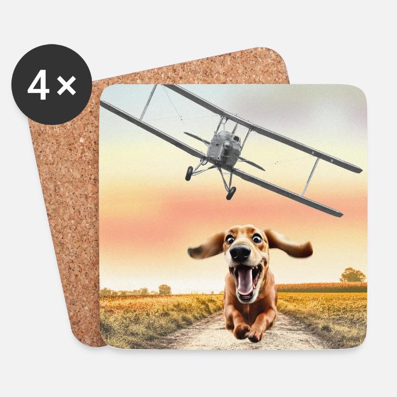 North by Northwest - Dog Edition - Untersetzer (4er-Set) - Weiß