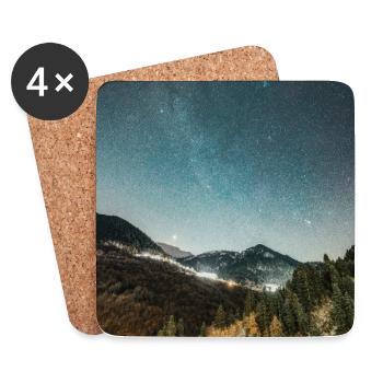 La Voie lactée au-dessus des montagnes Agrafa - Dessous de verre (lot de 4) - blanc - Devant