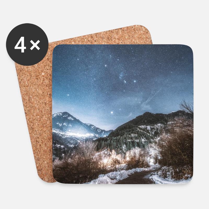 Die Nacht SKy über den Agrafa-Bergen - Untersetzer (4er-Set) - Weiß