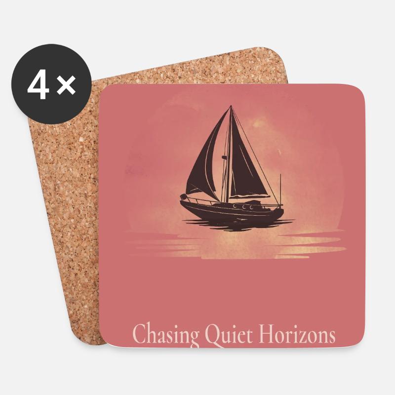 Chasing Quiet Horizons Segel Poster - Untersetzer (4er-Set) - Weiß