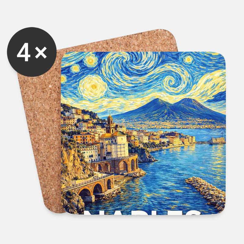 Neapel, Italien. - Untersetzer (4er-Set) - Weiß