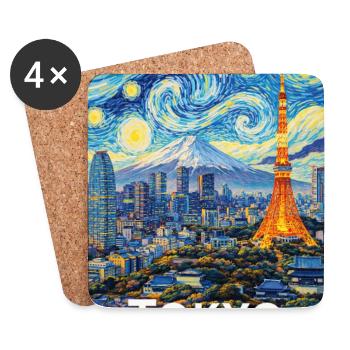 Tokyo Japan - Coasters (set of 4) - white - Front