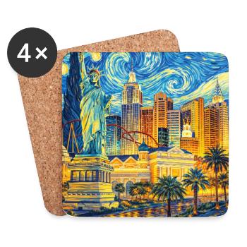 Las Vegas Nevada - Untersetzer (4er-Set) - Weiß - Vorne
