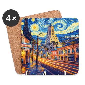 Los Angeles California - Untersetzer (4er-Set) - Weiß - Vorne