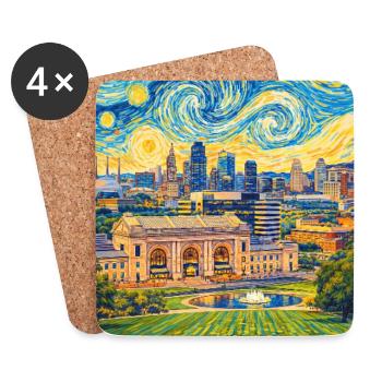 Kansas City Missouri - Untersetzer (4er-Set) - Weiß - Vorne